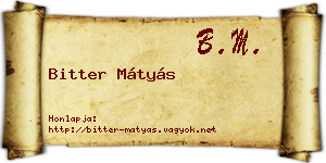 Bitter Mátyás névjegykártya